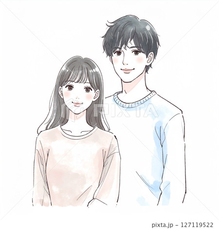 男女、カップル、夫婦、恋人、パートナーのイラスト素材 127119522