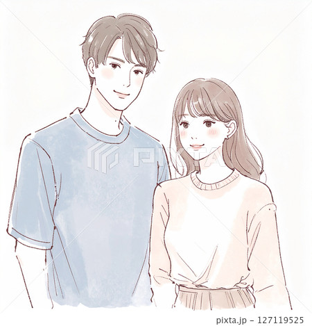 男女、カップル、夫婦、恋人、パートナーのイラスト素材 127119525