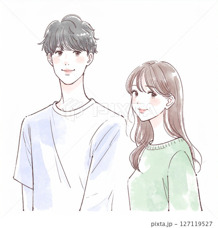 男女、カップル、夫婦、恋人、パートナーのイラスト素材 127119527