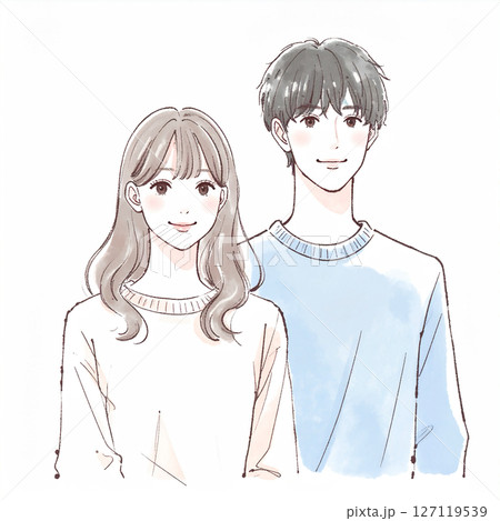 男女、カップル、夫婦、恋人、パートナーのイラスト素材 127119539