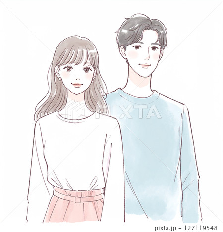 男女、カップル、夫婦、恋人、パートナーのイラスト素材 127119548
