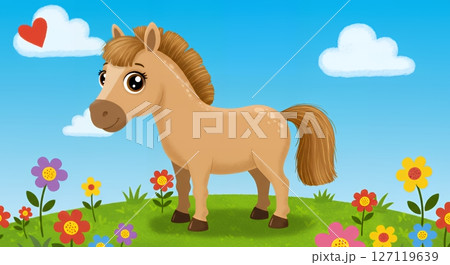 可愛い馬のイラスト 可愛い馬のイラスト 127119639