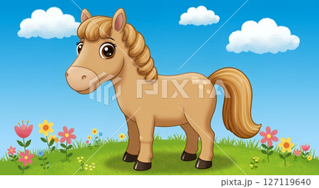 可愛い馬のイラスト 可愛い馬のイラスト 127119640