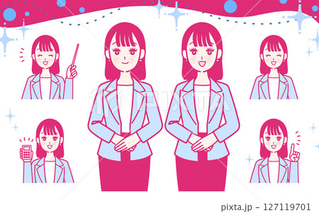 ビジネスパーソン女性のセット 127119701