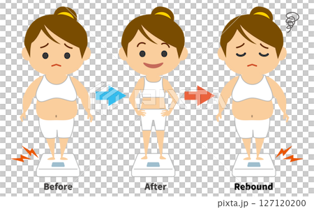 Illustration of a woman who has rebounded 127120200