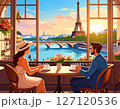 【Adobe Firefly】セーヌ川沿いのカフェでコーヒーを飲んでリラックスする様子42 127120536