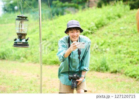 キャンプ　アウトドア　バーベキュー　BBQ　家族　親子 127120715