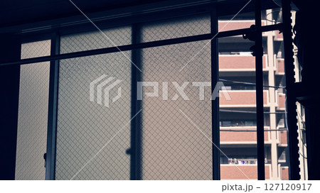 少し開いたガラス窓 127120917