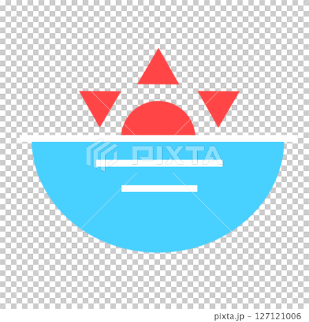 太陽從水面升起圖標 太陽從水面升起圖標 127121006