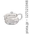 ティーポットに入った緑茶を油絵風に描いたイラスト 127121048