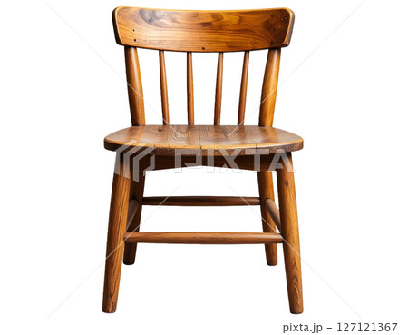 Rustic Wooden Chair on Black Background 127121367