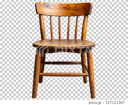 Rustic Wooden Chair on Black Background 127121367
