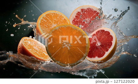 A bowl of fruit with a splash of water 127122020