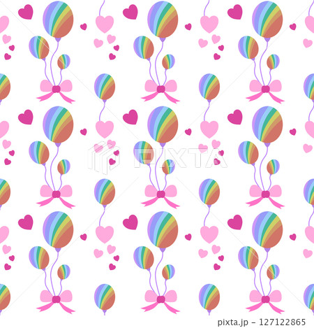 cute balloon seamless pattern for gift box wrapping or fabric design 127122865