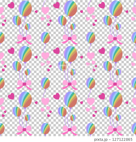 cute balloon seamless pattern for gift box wrapping or fabric design 127122865