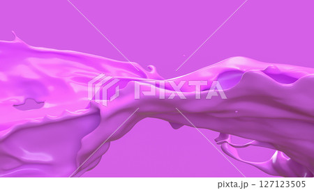 The Pink liquid splash for Abstract Background image 3d Rendering. 127123505