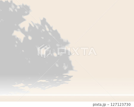Empty Table with Tree Shadow on Wall Texture Background 127123730