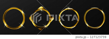 Golden metal ring frame set with shiny sparkles Golden metal ring frame set with shiny sparkles 127123739