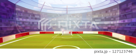 Cartoon soccer stadium interior view 127123746