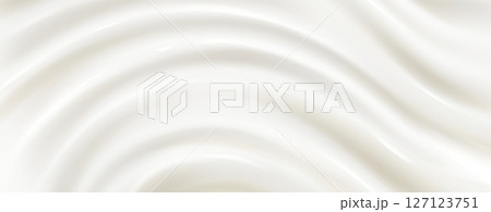 Milk or silk cream texture with flowing waves 127123751