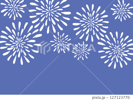 浴衣や手ぬぐいの柄のようなレトロな花火のイラスト	 127123770