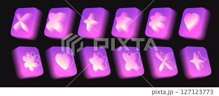 Gradient aura y2k icons collection 127123773
