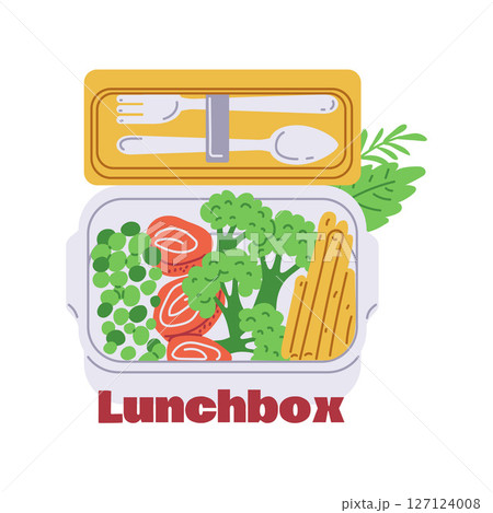 Bento box lunch illustration in vector style 127124008