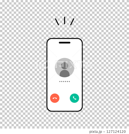 Image illustration of a phone call coming in on a smartphone 127124120