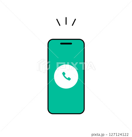 スマートフォンで電話をするイメージイラスト素材 スマートフォンで電話をするイメージイラスト素材 127124122