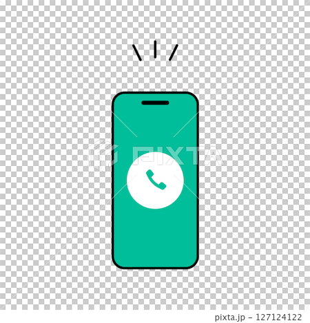 スマートフォンで電話をするイメージイラスト素材 スマートフォンで電話をするイメージイラスト素材 127124122