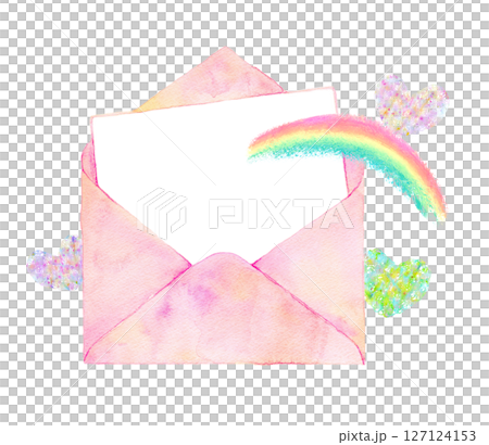 Watercolor illustration: Pink letter 127124153