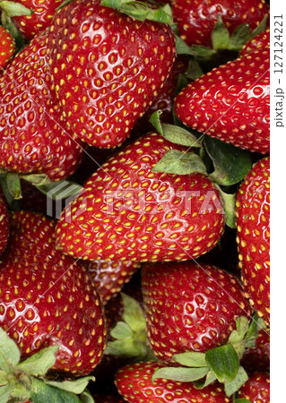 Berry summer background. Close-up of fresh strawberries Berry summer background. Close-up of fresh strawberries 127124221