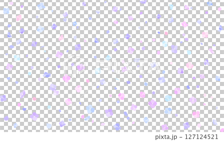 紫陽花の背景/不揃い花びらのシャワー/梅雨の花の素材/シンプルなフラットスタイル 127124521