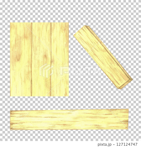 Wooden planks in three different angles painted in watercolor illustration with warm yellow tones. Great for modular wood texture demos, signage backgrounds, or builder-themed templates Wooden planks in three different angles painted in watercolor illustration with warm yellow tones. Great for modular wood texture demos, signage backgrounds, or builder-themed templates 127124747