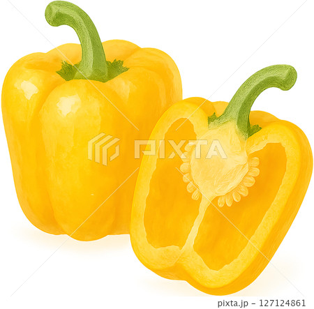 水彩画で描いたフルーツイラストイメージ 水彩画で描いたフルーツイラストイメージ 127124861