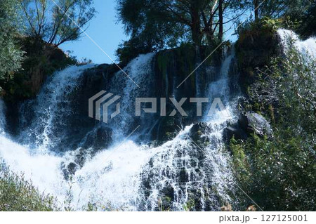 waterfall in Armenia surrounded by greenery waterfall in Armenia surrounded by greenery 127125001