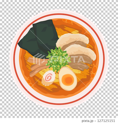 醬油拉麵的正上方插畫 醬油拉麵的正上方插畫 127125151