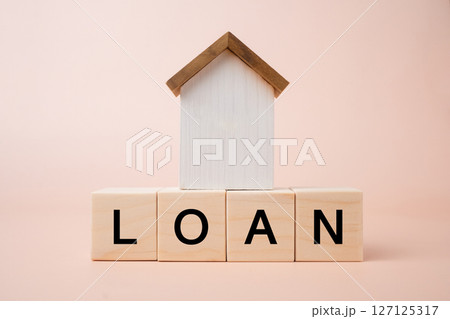 Mortgage from the bank for a property investment. Buying and selling real estate housing market concept. 127125317