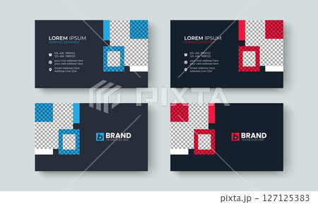 Corporate modern creative and simple business card design layout template. Template design for business card, visiting Card, identity card, contact, branding, stationery design template. Corporate modern creative and simple business card design layout template. Template design for business card, visiting Card, identity card, contact, branding, stationery design template. 127125383