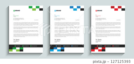 Abstract professional company official business letterhead layout template. Template design for letterhead, stationery, identity, document, branding, and layout design for your business project. 127125393