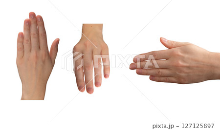 Hand with neat, natural nails in a graceful, relaxed pose, showcasing soft, clean skin and a subtle, Hand with neat, natural nails in a graceful, relaxed pose, showcasing soft, clean skin and a subtle, 127125897