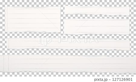 破れた紙(罫線あり)のテロップベースパック 影付き 背景透過 破れた紙(罫線あり)のテロップベースパック 影付き 背景透過 127126901