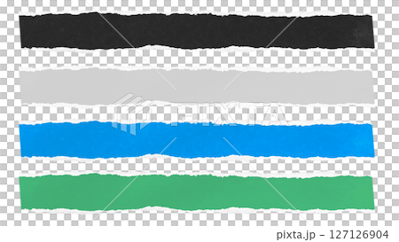Torn paper long and narrow subtitle base set with texture and transparent background Torn paper long and narrow subtitle base set with texture and transparent background 127126904
