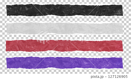 Torn crumpled paper long and narrow subtitle base set with texture and transparent background Torn crumpled paper long and narrow subtitle base set with texture and transparent background 127126905