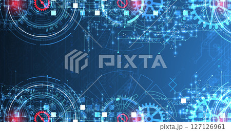 Abstract background. Scientific and technological concept with the use of technical elements formed in the shape of a circle. Vector Abstract background. Scientific and technological concept with the use of technical elements formed in the shape of a circle. Vector 127126961