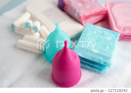 Sanitary hygiene set for woman menstrual period cycle protection. 127128242
