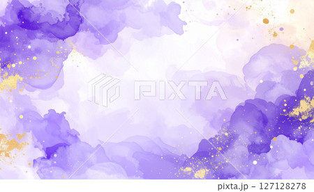 紫と金の水彩が舞う幻想的な背景 紫と金の水彩が舞う幻想的な背景 127128278