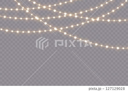 Golden Christmas lights sparkle softly Golden Christmas lights sparkle softly 127129028