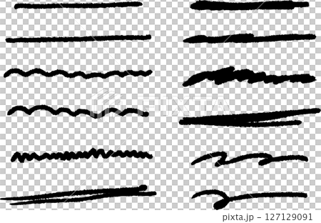 Soft hand-drawn lines set Soft hand-drawn lines set 127129091