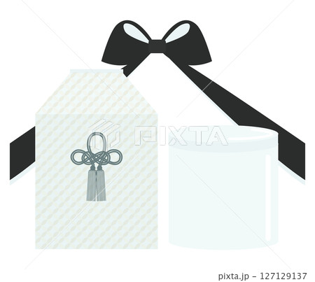 骨壷と骨箱のイラストです。 127129137